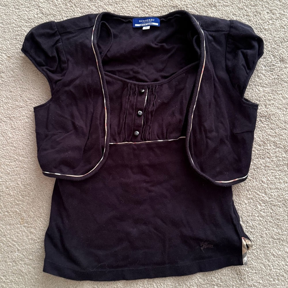 Burberry black bolero/cardigan tank/top set
